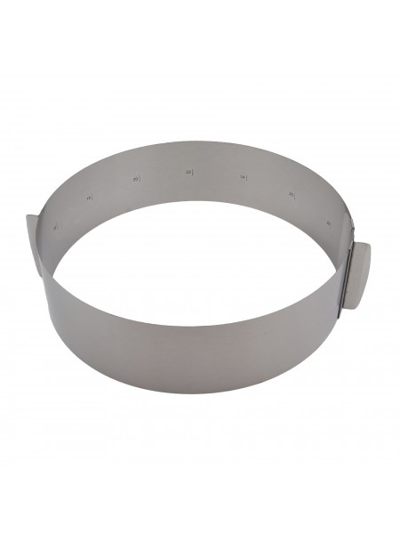 Кольцо кондитерское раздвижное, 16,5-32 см, h-7 см нержавеющая сталь, Paderno. (47529-07)