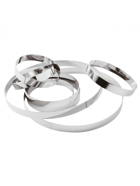 Кольцо кондитерское для торта, гарнира, 16х2 см, нержавеющая сталь, Paderno. (47533-16)