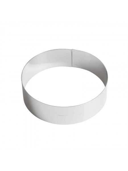 Кольцо кондитерское для торта, гарнира, 20х6 см, нержавеющая сталь, Paderno. (47534-20)