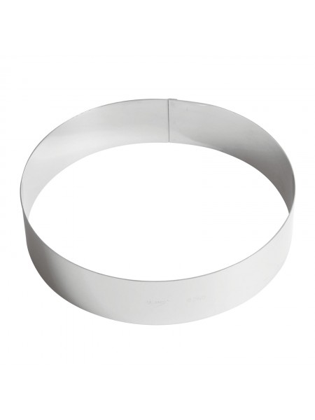 Кольцо кондитерское для торта, гарнира, 26х6 см, нержавеющая сталь, Paderno. (47534-26)