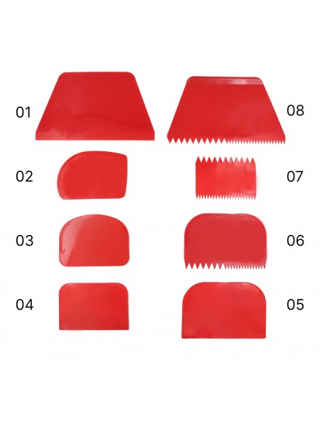Скребок шпатель кондитерский пластиковый, 120х86 см, красный, Paderno. (47621-02)