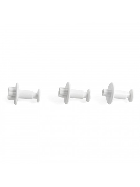 Набор вырубок для мастики с выталкивателем, Цветок, 3 штуки, 0,8-1-1,5 см, пластик, Paderno. (47622-02) (47622-02)