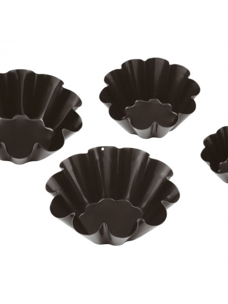 Кондитерская форма корзиночка для выпечки бриошей, 8 см, с антипригарным покрытием, Paderno. (47724-08)