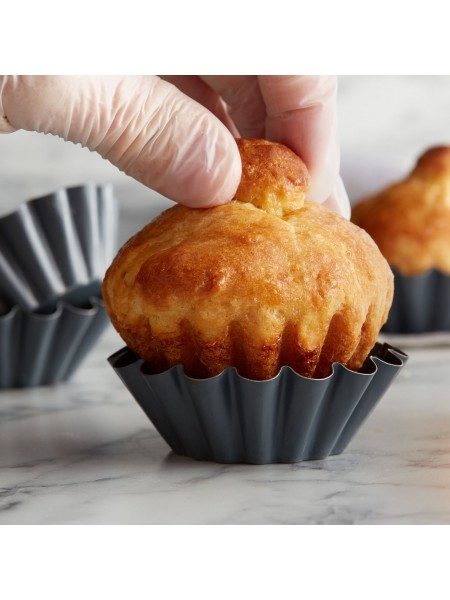 Кондитерская форма корзиночка для выпечки бриошей, 8 см, с антипригарным покрытием, Paderno. (47724-08)
