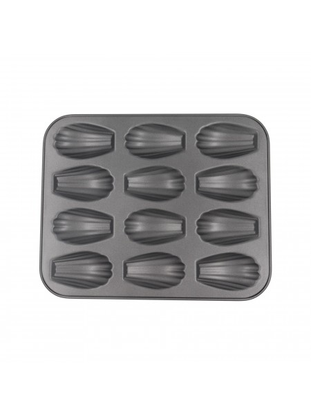 Кондитерская форма для выпечки, Мадлен, 26х21 см, 12 ячеек 7,2х4х1,4 см, с антипригарным покрытием, Paderno. (47731-12)
