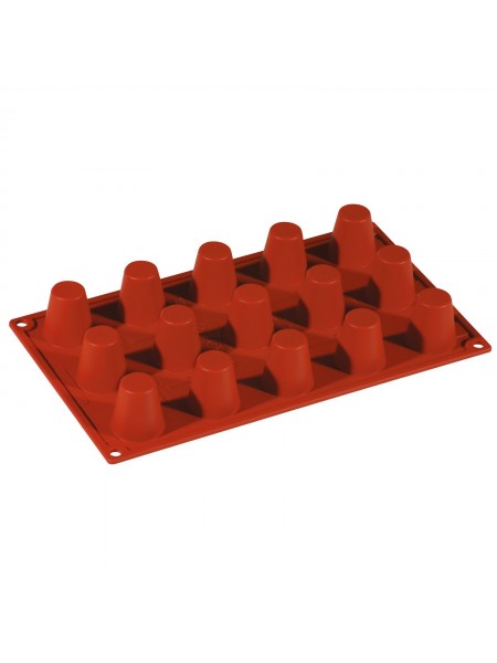 Кондитерская силиконовая форма для выпечки, Стаканчик, 17.5х30 см, 15 ячеек 3.5х3.8 см, Paderno. (47742-31)