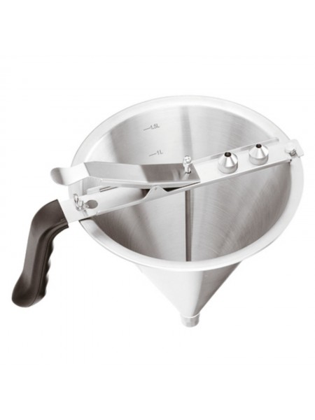 Кондитерская воронка-дозатор ручная , 22х21 см, 2 л, нержавеющая сталь, Paderno. (47800-22)