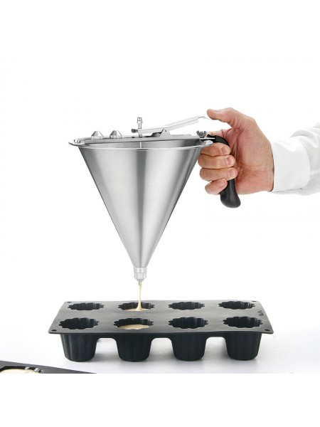 Кондитерская воронка-дозатор ручная , 22х21 см, 2 л, нержавеющая сталь, Paderno. (47800-22)