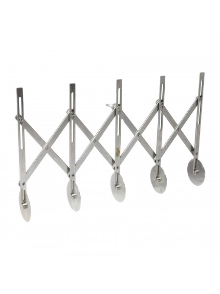 Нож роликовый для резки теста, раздвижной, 5 ровных роликов D-5,5 см, нерж.сталь, Paderno. (47820-05)