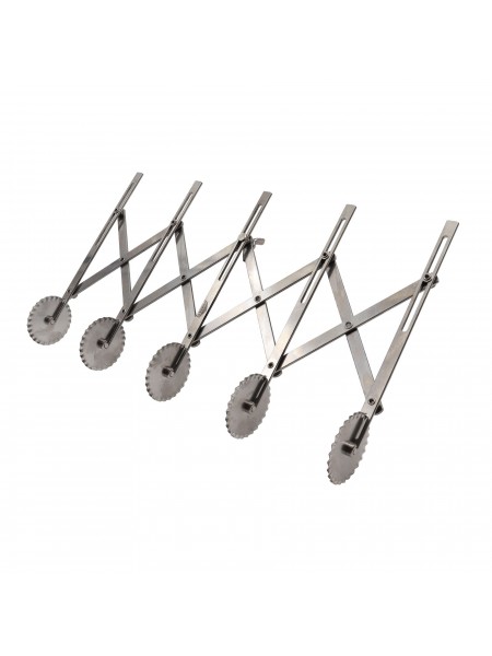 Нож роликовый для резки теста, раздвижной, 5 рифленых роликов D-5,5 см, нерж.сталь, Paderno. (47821-05)