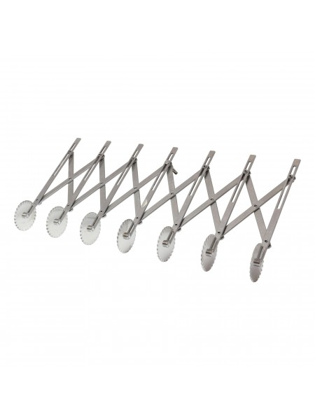 Нож роликовый для резки теста, раздвижной, 7 рифленых роликов D-5,5 см, нерж.сталь, Paderno. (47821-07)