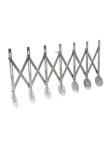 Нож роликовый для резки теста, раздвижной, 7 рифленых роликов D-5,5 см, нерж.сталь, Paderno. (47821-07)