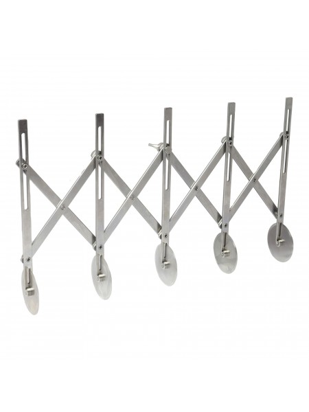 Нож роликовый для резки теста, раздвижной, двухсторонний (ровный/волнистый), по 5 роликов D-5,5 см с каждой стороны, нерж.сталь, Paderno. (47822-05)