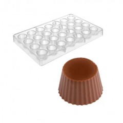 Кондитерская форма для шоколадных конфет, 27.5х17.5 см, 28 ячеек 30х19 мм, поликарбонат, Paderno. (47860-35)