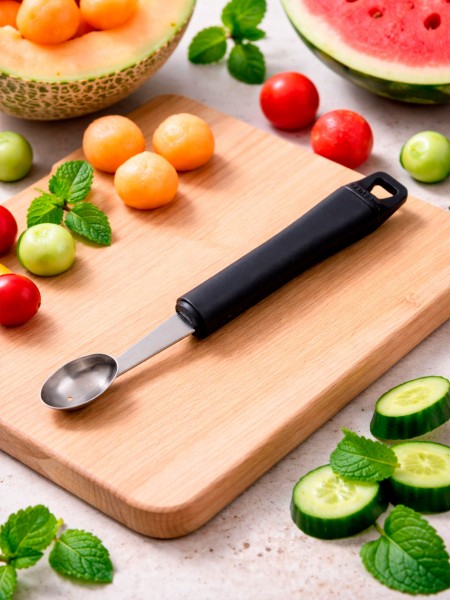 Ложка нуазетка для карвинга овощей и фруктов овальная, D-3,3х1,9 см, нерж.сталь, ручка пластик, Paderno. (48280-26)