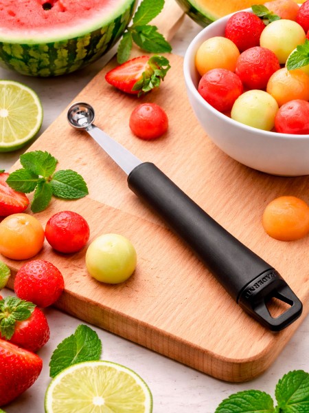 Ложка нуазетка для карвинга овощей и фруктов, D-1,5 см, нерж.сталь, ручка пластик,  Paderno. (48280-30)