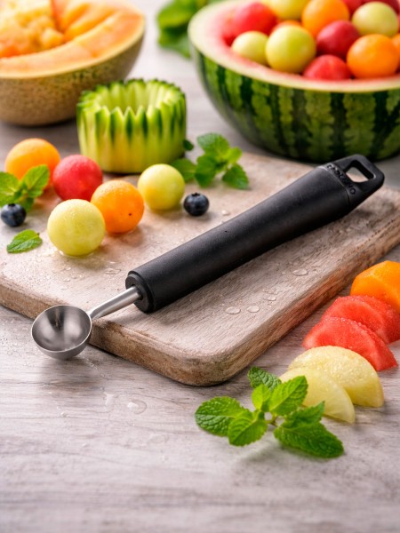 Ложка нуазетка для карвинга овощей и фруктов, D-2 см, нерж.сталь, ручка пластик, Paderno. (48280-31)