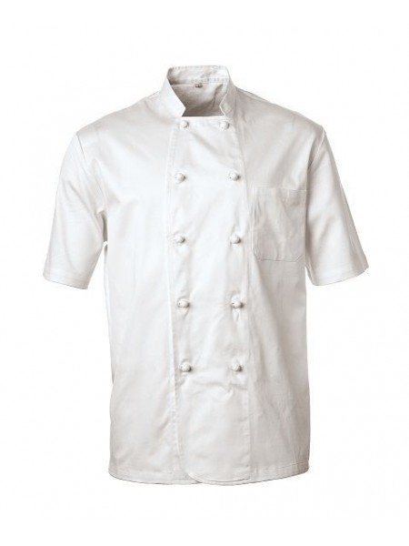Китель поварской, короткий рукав, на пуклях, 100% хлопок, 185 gsm, белый, размер S, Paderno. (48530-01)