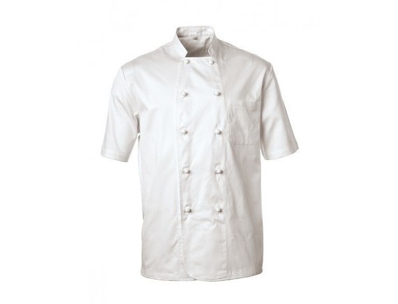 Китель поварской, короткий рукав, на пуклях, 100% хлопок, 185 gsm, белый, размер S, Paderno. (48530-01)