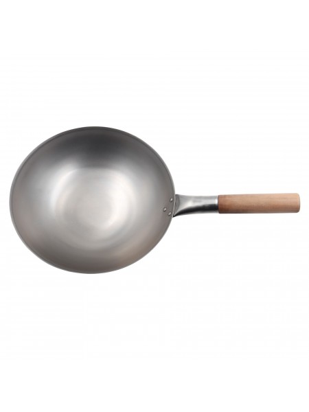 Сковорода ВОК, 30,5х9 см, сталь, деревянная ручка, Paderno. (49604-31)
