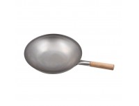 Сковорода ВОК, 35,5х11 см, сталь, деревянная ручка, Paderno. (49604-36)