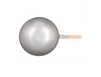 Сковорода ВОК, 35,5х11 см, сталь, деревянная ручка, Paderno. (49604-36)