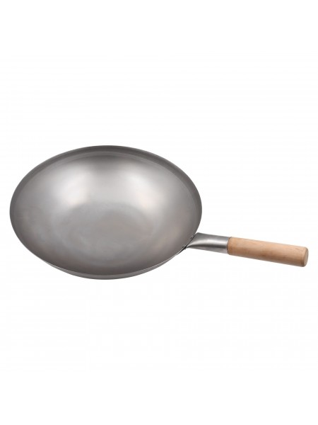 Сковорода ВОК, 40,5х12 см, сталь, деревянная ручка, Paderno. (49604-41)