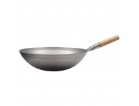 Сковорода ВОК, 40,5х12 см, сталь, деревянная ручка, Paderno. (49604-41)