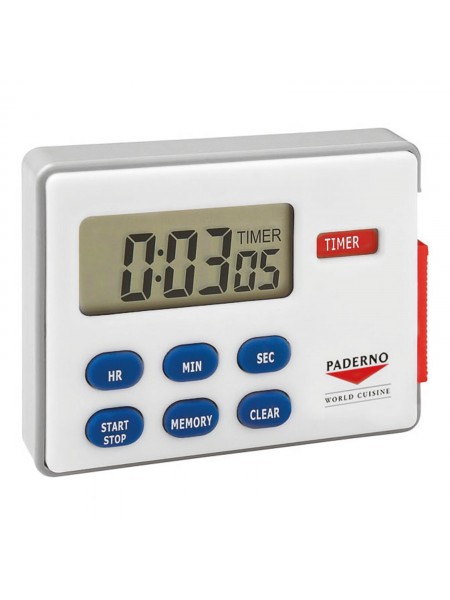 Таймер кухонный электронный, 24 часа, с клипсой, Paderno. (49720-00)