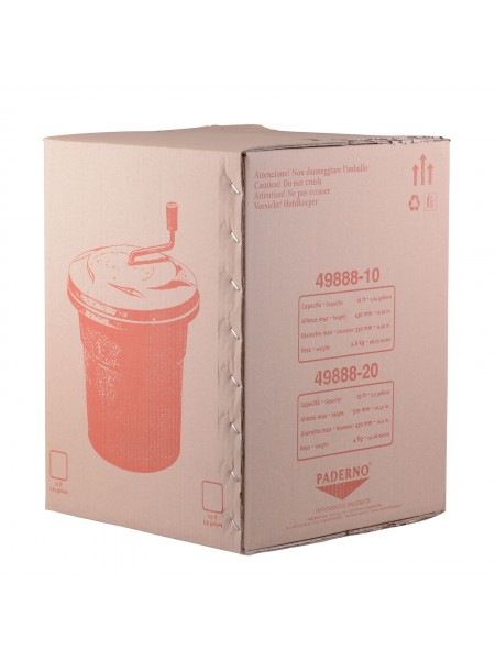 Ведро центрифуга сушилка для зелени 43х52 см, 25 л, пластик, оранжевое, Paderno. (49888-20)