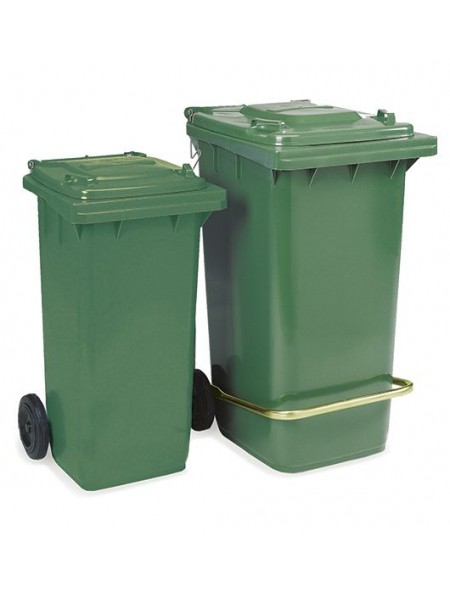Контейнер полиэт.(240л) для отходов с двумя Ø 200 мм колесами и крышкой, зел. (5291)