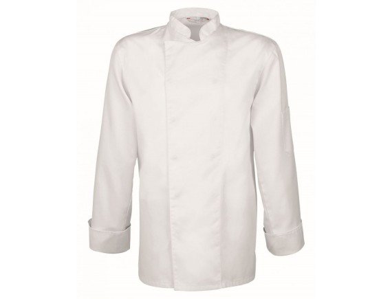 Китель поварской, длинный рукав, на кнопках, 65% полиэстер, 35% хлопок, белый, размер L, GREIFF. (5580.8000.090-L)