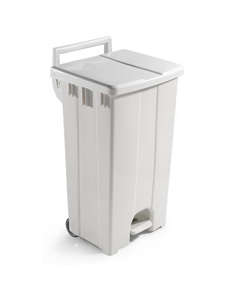 Ведро Derby 90л с крышкой и педалью, цвет белый (5670)