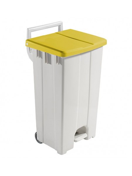 Ведро Derby 90л с крышкой и педалью, цвет желтый (5673)
