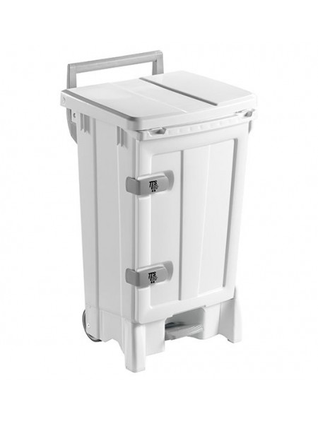 Контейнер OpenUp90 с педалью, дверью и белой крышкой, полипроп. 90л, белый (5700)