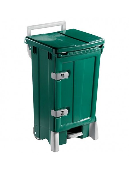 Контейнер OpenUp90 с педалью, дверью и зеленой крышкой, полипроп. 90л, зеленый (5705)