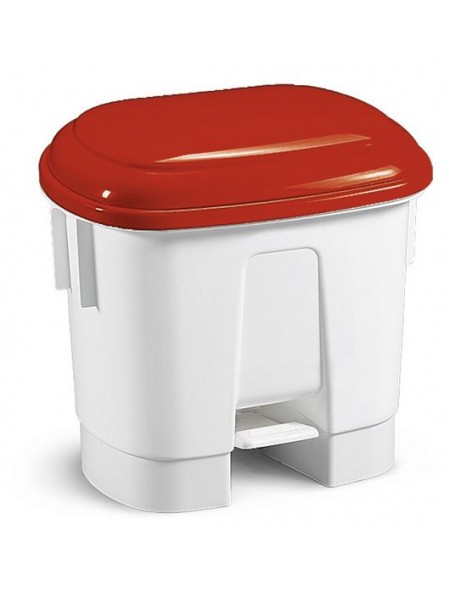 Ведро мусорное Derby 30 л с педалью и держателем для мешка с красной крышкой, полипропилен (5711)