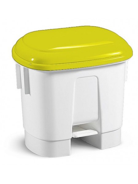 Ведро мусорное Derby 30 л с педалью и держателем для мешка с желтой крышкой, полипропилен (5713)