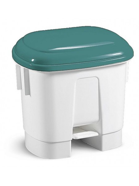 Ведро мусорное Derby 30 л с педалью и держателем для мешка с зеленой крышкой, полипропилен (5714)