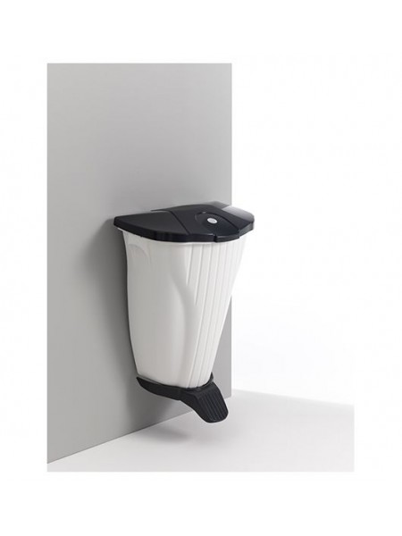 Ведро мусорное Wall-Up, белое c педалью и крышкой антрацит (5840wt)