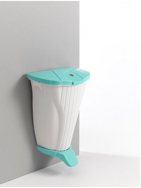 Ведро WALL-UP 50 л., настенное со светло-зеленой крышкой и педалью (5840wx)