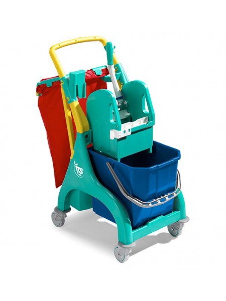 Тележка уборочная Nick Plus 10, ведро 1x15 л., с держателем для мешка, отжим Tec (6505)