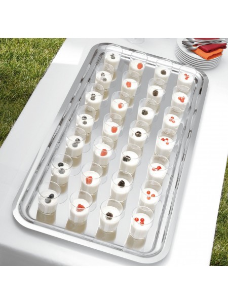 Поднос прямоугольный металлический, 65х50 см, нержавеющая сталь, Paderno. (66320-65)