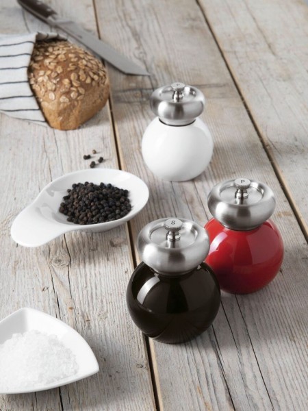 Мельница для соли, 10 см, нерж.сталь, акрил, с керамическим механизмом, цвет белый, Arthur Krupp. (69022S10)