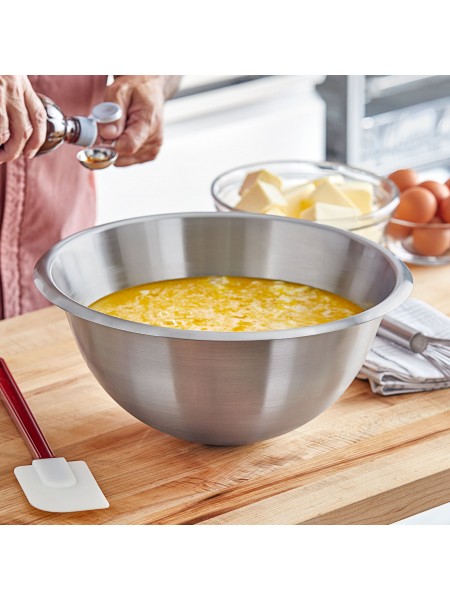 Миска большая полусфера, 35х17.5 см, 10л, нержавеющая сталь, Matfer. (703035)