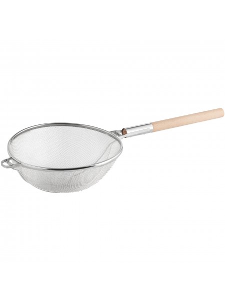 Сито кухонное большое с поддержкой, нержавеющая сталь, D-35 см, ручка дерево, Dali Group. (74350)