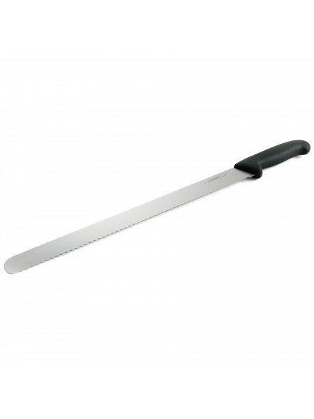 Кухонный нож для нарезки хлеба с зубчатым лезвием, 36 см, ручка TPE, Giesser. (7705 w 36)