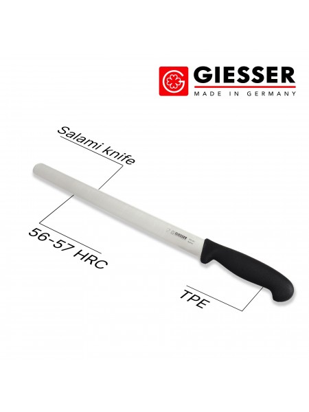 Нож кухонный для колбасных изделий, 28 см, ручка TPE, Giesser. (7905 28)