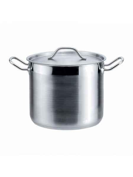 Кастрюля с крышкой, 9 литров, 24х20 см, нерж.сталь 18/0, EcoLine, Proff Cuisine. (81200003)