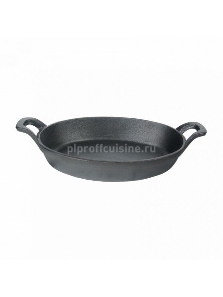 Сковорода для запекания, порционная с ручками овальная чугунная, 21*16 см, Proff Cuisine. (81200020)
